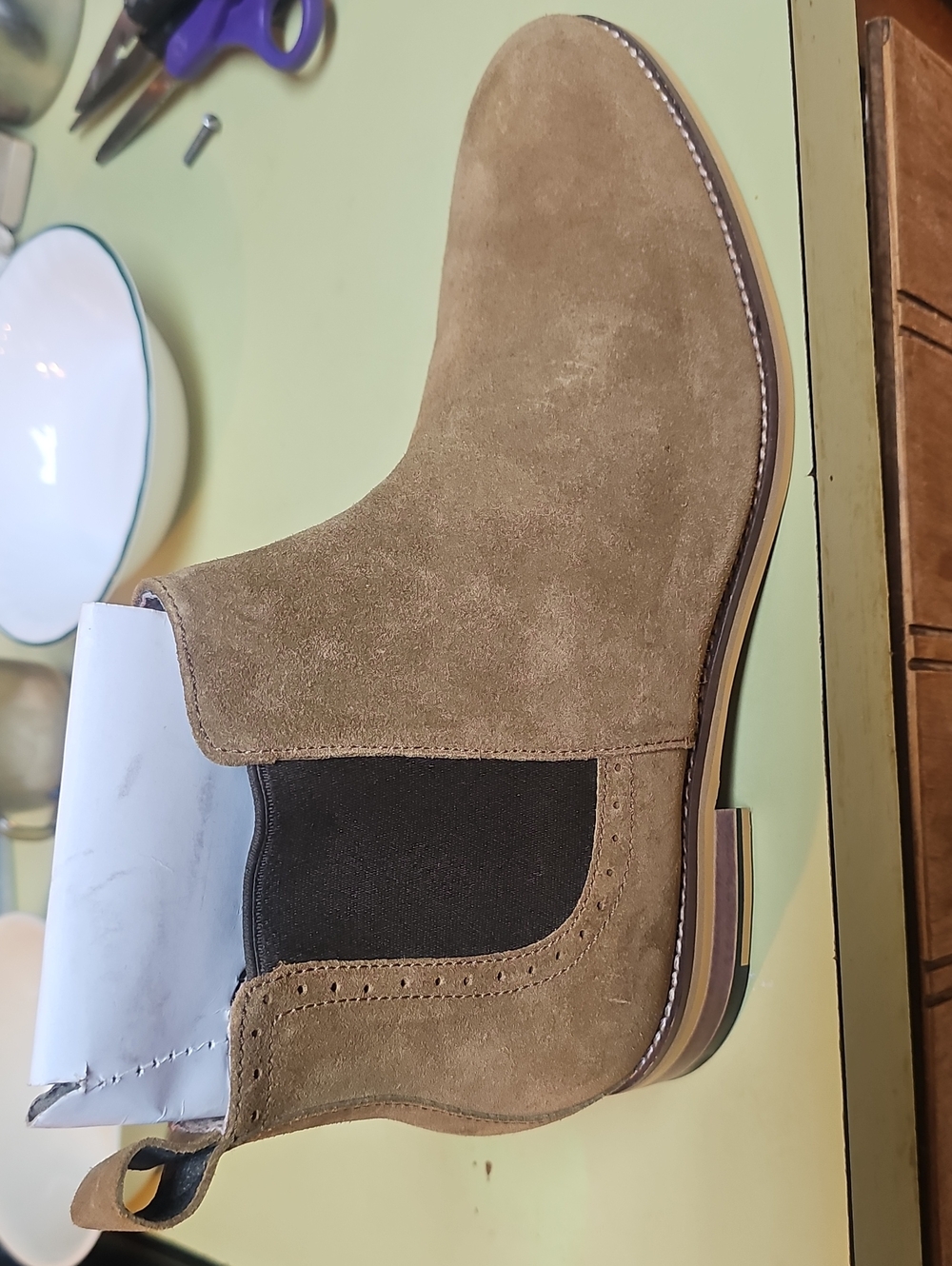 Johnston & Murphy Suede Chelsea Boot in Tan